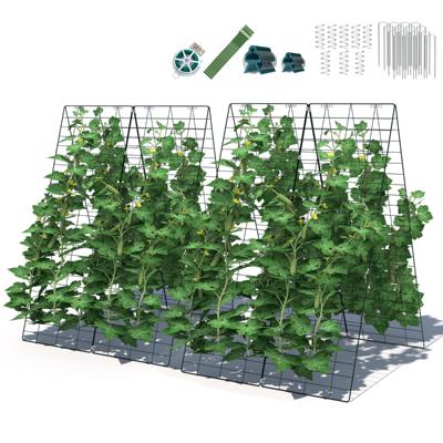 8-delige Groene Tuinsteun voor Klimplanten Klimhulp Roosterspalier voor Tomaten Groenten 122 x 86 cm