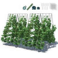 8-delige Groene Tuinsteun voor Klimplanten Klimhulp Roosterspalier voor Tomaten Groenten 122 x 86 cm