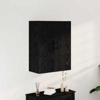 Wandkast Zwart eiken 69.5 x 34 x 90 cm Bewerkt hout