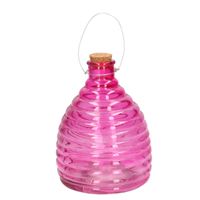 Wespenvanger/wespenval roze van glas 21 cm   -