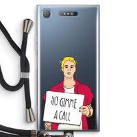 Gimme a call: Sony Xperia XZ1 Transparant Hoesje met koord Gimme a call: Sony Xperia XZ1 Transparant Hoesje met koord