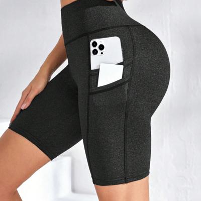 Sport Studio High Waist Biker Shorts with Phone Pocket - Black Black / S