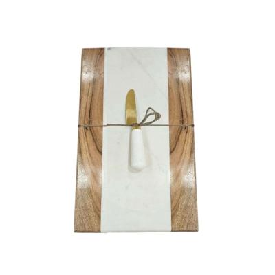 Snijplank Home ESPRIT Wit Natuurlijk 38 X 23 X 2 CM