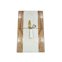 Snijplank Home ESPRIT Wit Natuurlijk 38 X 23 X 2 CM