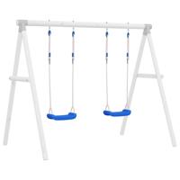 VidaXL Schommelzitjes 2 st met touwen 37x15 cm polyetheen blauw