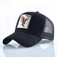 Katoenen geborduurde dierlijke Baseballcap (zwarte adelaar)