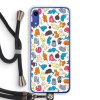 Kleurrijke katten: Honor Play 8A Transparant Hoesje met koord