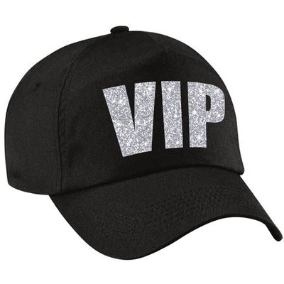 VIP pet /cap zwart met zilver bedrukking volwassenen VIP pet /cap zwart met zilver bedrukking volwassenen