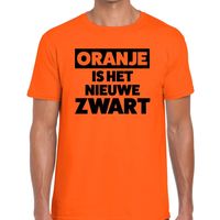 Oranje is het nieuwe zwart Koningsdag t-shirt heren - thumbnail