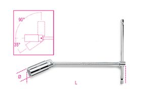 Beta Bougiesleutel met kniegewricht en T-handgreep 957 20,8 - 009570001