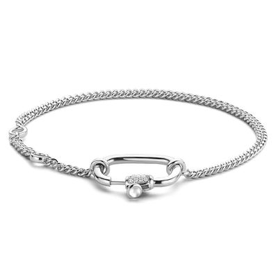 TI SENTO-Milano 2962SI Armband Statement Slot zilver-zirconia 16-20 cm