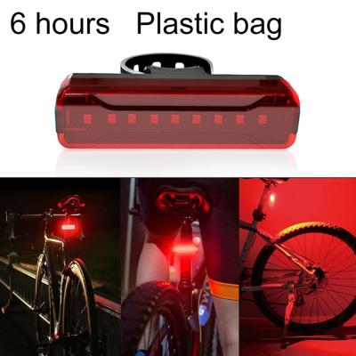 A02 fiets achterlicht fiets rijden motorfiets elektrische auto LED Mountain Bike USB opladen veiligheidswaarschuwing licht (6 uur plastic zak)