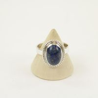 Zilveren Ring met Lapis Lazuli Maat 19 - Verstelbaar (Sterling Zilver 925) - thumbnail