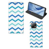 Xiaomi 11 Lite NE 5G | Mi 11 Lite | Hoesje met Magneet | Zigzag Blauw