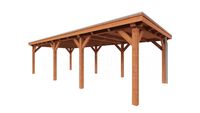 Trendhout Overkapping Siena 890x415 cm- Plat dak- Onbehandeld lariks Douglas hout- Trendhout