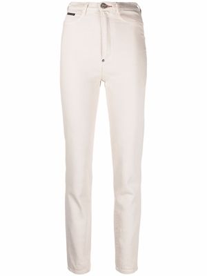 Philipp Plein jean skinny Iconic à taille haute - Tons neutres