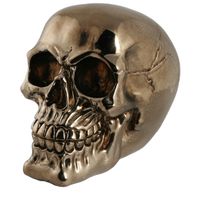 Spaarpot van doodshoofd/Skull - polyresin - 15 cm - Gold Dark - Volwassenen   -