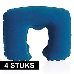 4x Opblaasbare nekkussens donkerblauw