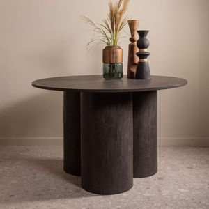 WOOOD Ronde Eettafel Oona MDF, 120cm - Donkerbruin