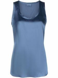Brunello Cucinelli blouse en soie à encolure ronde - Bleu
