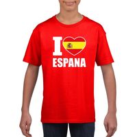 Rood I love Spanje fan shirt kinderen - thumbnail