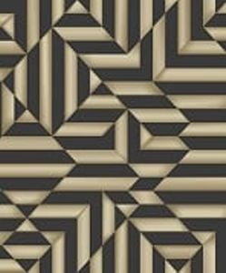 Dutch Wallcoverings Behang Galactik Ruit/Streep Bruin/Goud L858-09