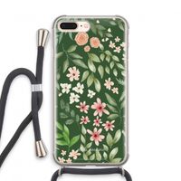 Botanical green sweet flower heaven: iPhone 8 Plus Transparant Hoesje met koord