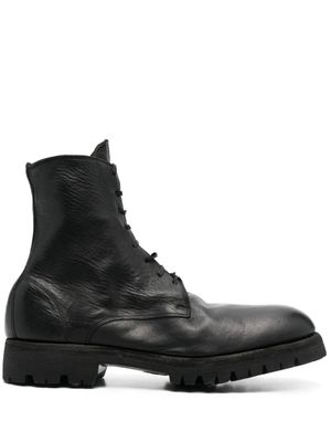 Guidi bottines à empiècements en dentelle - Noir