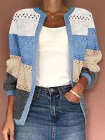 Jacquard Wrap Casual Cardigan - thumbnail