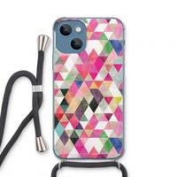 Gekleurde driehoekjes: iPhone 13 mini Transparant Hoesje met koord