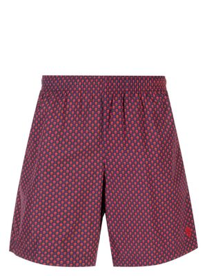 Alexander McQueen short de bain à imprimé tête de mort - Bleu