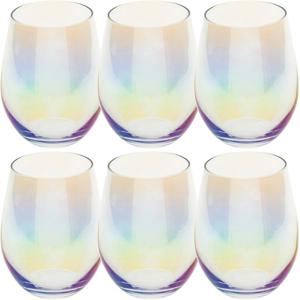 Set van 6x stuks tumbler glazen parelmoer Fantasy 540 ml van glas