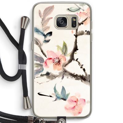 Japanse bloemen: Samsung Galaxy S7 Transparant Hoesje met koord