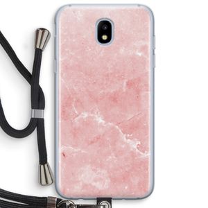 Roze marmer: Samsung Galaxy J5 (2017) Transparant Hoesje met koord