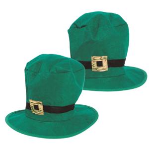 St Patricksday hoge hoed - 2x - groen - volwassenen - polyester - Sint Patrick