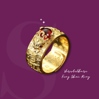 Feng Shui Ring met Rode Steen - Sieraden - Spiritueelboek.nl