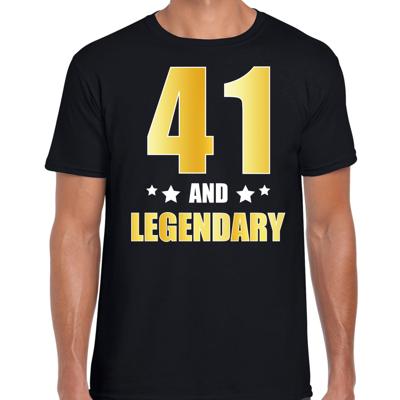 41 and legendary verjaardag cadeau t-shirt - zwart - gouden letters - heren - 41 jaar geworden 41 and legendary verjaardag cadeau t-shirt - zwart - gouden letters - heren - 41 jaar geworden