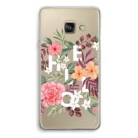 Hello in flowers: Samsung Galaxy A3 (2016) Transparant Hoesje