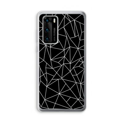 Geometrische lijnen wit: Huawei P40 Transparant Hoesje