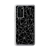 Geometrische lijnen wit: Huawei P40 Transparant Hoesje