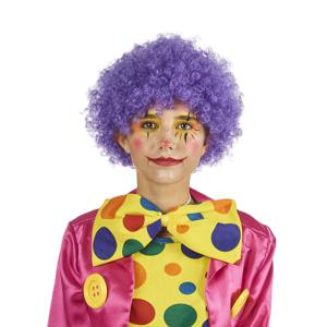 Carnaval verkleed Clownspruik met krulletjes - paars - volwassenen