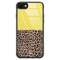 iPhone SE 2020 glazen hardcase - Luipaard geel