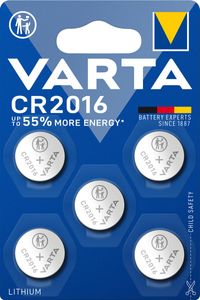 Varta knoopcel Lithium CR2016, blister van 5 stuks