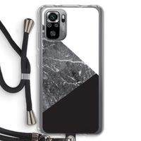 Combinatie marmer: Xiaomi Redmi Note 10S Transparant Hoesje met koord Combinatie marmer: Xiaomi Redmi Note 10S Transparant Hoesje met koord