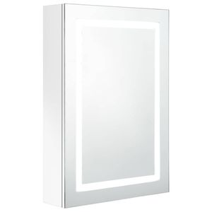 vidaXL Badkamerkast met spiegel en LED 50x13x70 cm glanzend wit