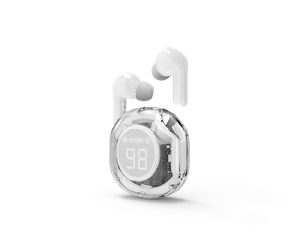 Transparante TWS in-ears, wit