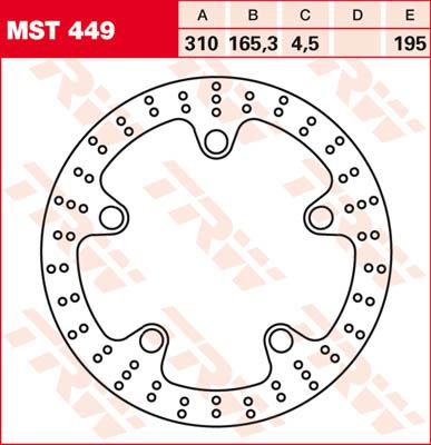 TRW Remschijf, remschijven voor de moto, MST449