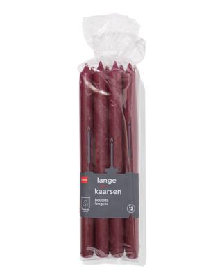 HEMA Lange huishoudkaarsen Ø2.2x29 - 12 stuks aubergine (aubergine)