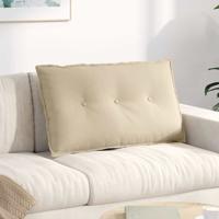 VidaXL Rugkussen crème 80 x 50 cm microvezel stof