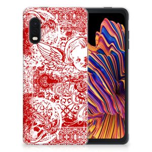 Silicone Back Case Samsung Xcover Pro Angel Skull Rood